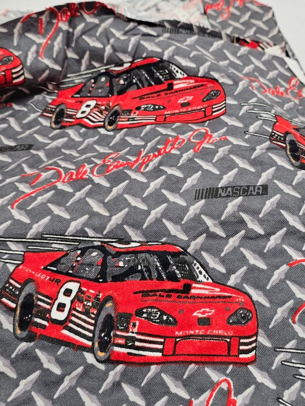 Nascar Springs Material Fabric ~3.8 yard Dale Del Earnhardt #6013 Race Cars #8